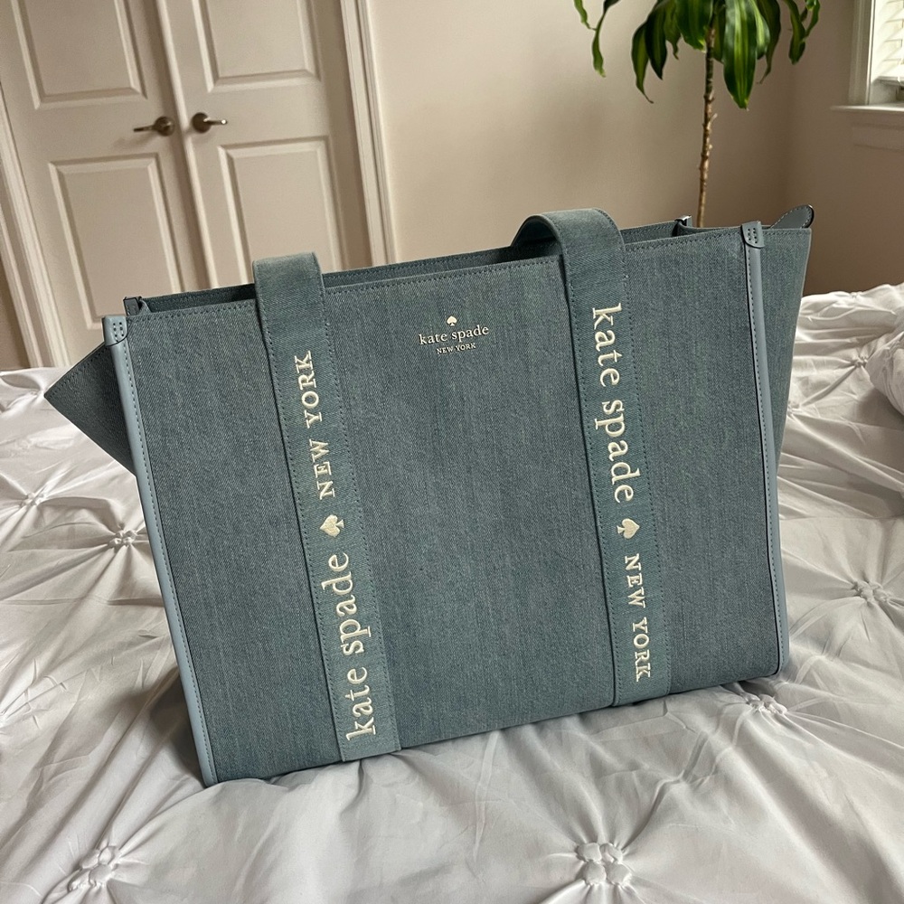 kate spade Blue Canvas Logo Tote